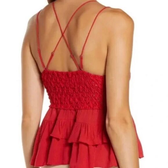 Free People Adella Cami in Cherry Red Size XS NWT - Picture 3 of 12
